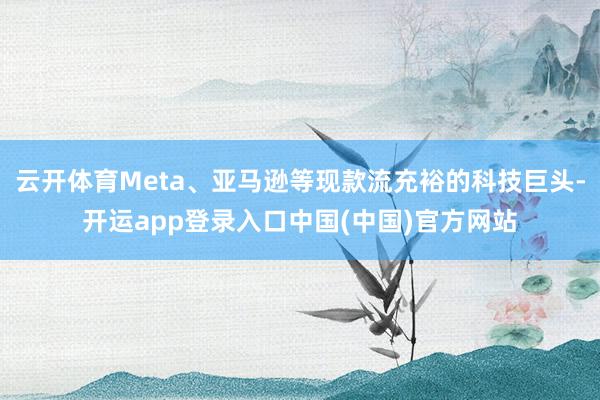 云开体育Meta、亚马逊等现款流充裕的科技巨头-开运app登录入口中国(中国)官方网站
