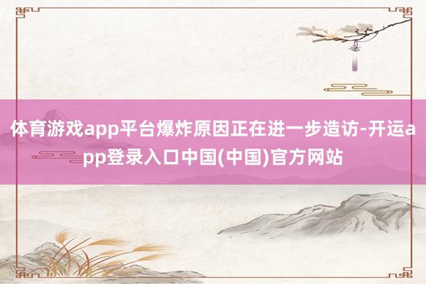 体育游戏app平台爆炸原因正在进一步造访-开运app登录入口中国(中国)官方网站